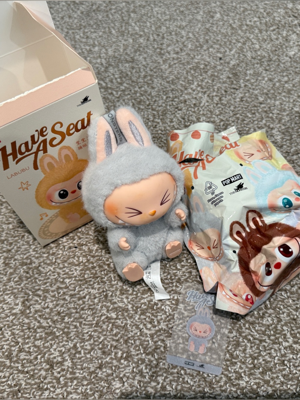 Plush Bunny Doll - Gray Fluffy Bunny by Have a Seat